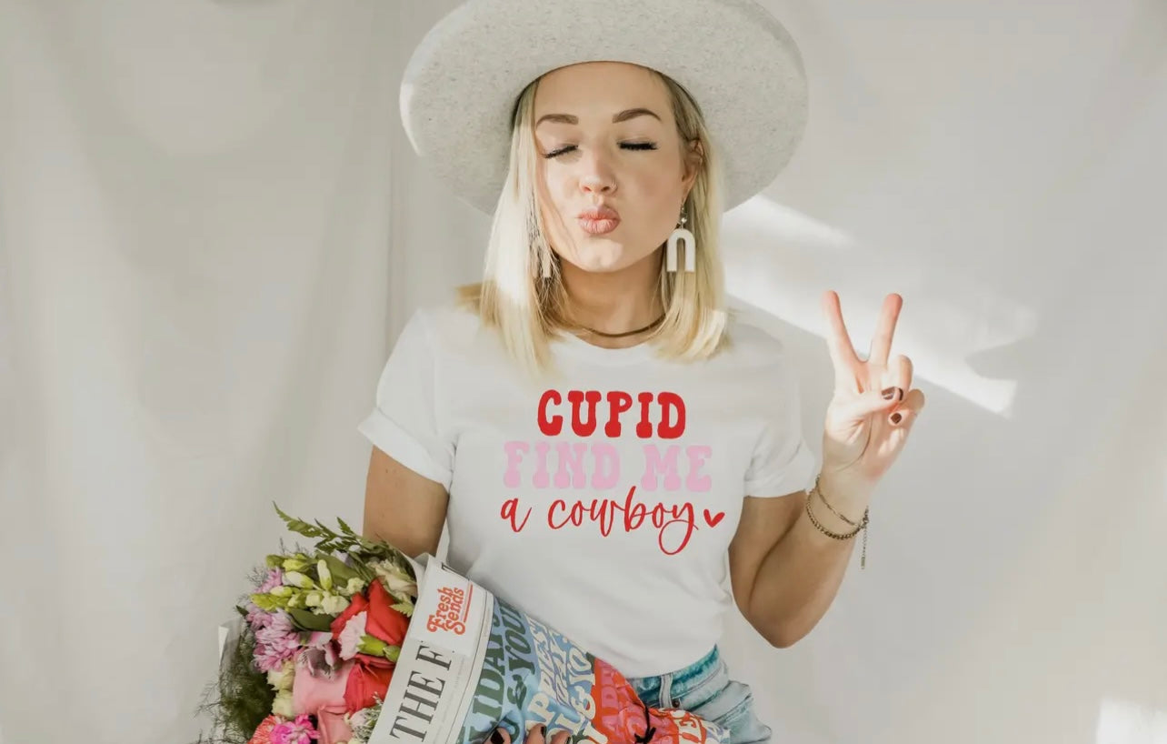 cupid find me a cowboy tee